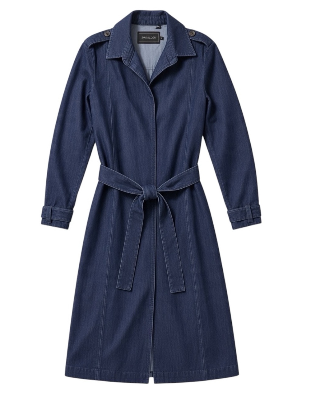 Shoulder Brazil Denim Trench Coat
